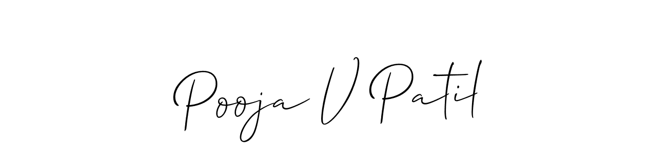 Create a beautiful signature design for name Pooja V Patil. With this signature (Allison_Script) fonts, you can make a handwritten signature for free. Pooja V Patil signature style 2 images and pictures png