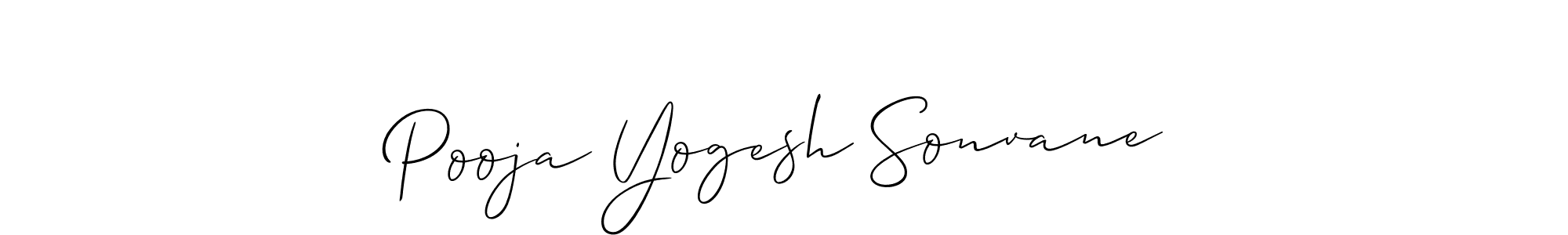 Make a beautiful signature design for name Pooja Yogesh Sonvane. With this signature (Allison_Script) style, you can create a handwritten signature for free. Pooja Yogesh Sonvane signature style 2 images and pictures png