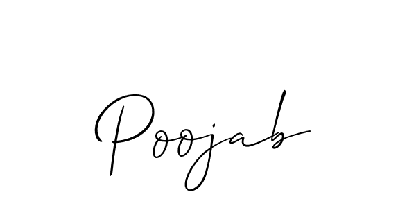 How to Draw Poojab signature style? Allison_Script is a latest design signature styles for name Poojab. Poojab signature style 2 images and pictures png