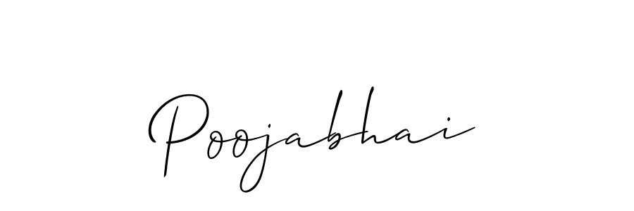 How to make Poojabhai name signature. Use Allison_Script style for creating short signs online. This is the latest handwritten sign. Poojabhai signature style 2 images and pictures png