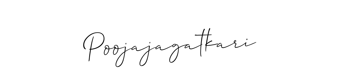 Create a beautiful signature design for name Poojajagatkari. With this signature (Allison_Script) fonts, you can make a handwritten signature for free. Poojajagatkari signature style 2 images and pictures png