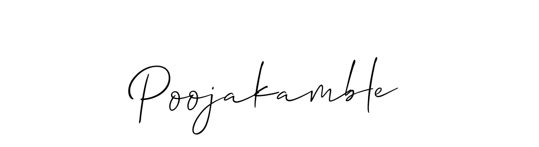 How to make Poojakamble name signature. Use Allison_Script style for creating short signs online. This is the latest handwritten sign. Poojakamble signature style 2 images and pictures png