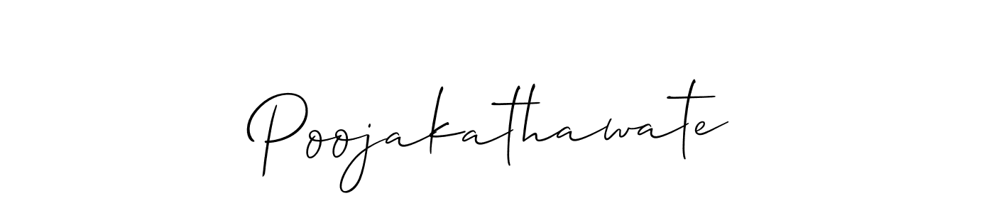 Also we have Poojakathawate name is the best signature style. Create professional handwritten signature collection using Allison_Script autograph style. Poojakathawate signature style 2 images and pictures png