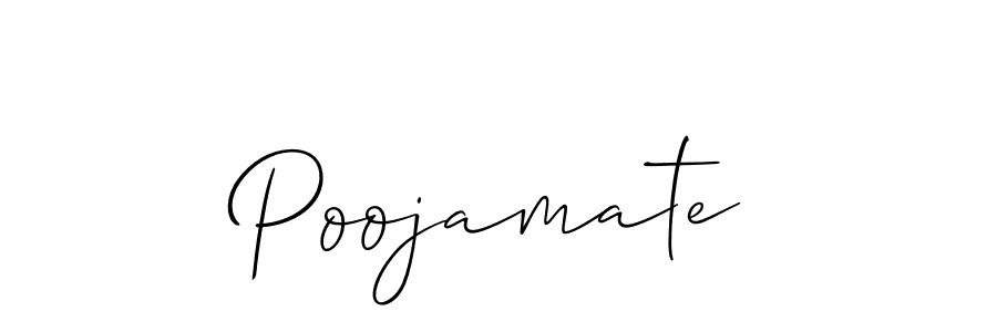 The best way (Allison_Script) to make a short signature is to pick only two or three words in your name. The name Poojamate include a total of six letters. For converting this name. Poojamate signature style 2 images and pictures png