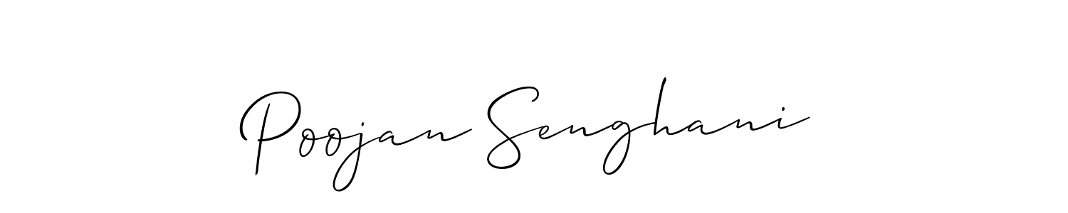 Use a signature maker to create a handwritten signature online. With this signature software, you can design (Allison_Script) your own signature for name Poojan Senghani. Poojan Senghani signature style 2 images and pictures png