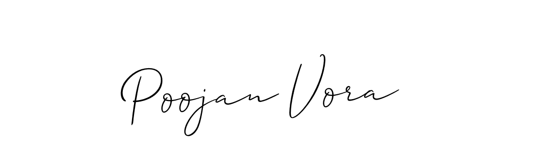 Poojan Vora stylish signature style. Best Handwritten Sign (Allison_Script) for my name. Handwritten Signature Collection Ideas for my name Poojan Vora. Poojan Vora signature style 2 images and pictures png