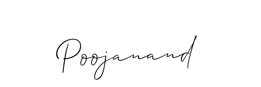 Make a beautiful signature design for name Poojanand. With this signature (Allison_Script) style, you can create a handwritten signature for free. Poojanand signature style 2 images and pictures png