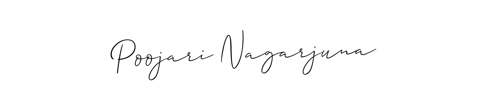 Design your own signature with our free online signature maker. With this signature software, you can create a handwritten (Allison_Script) signature for name Poojari Nagarjuna. Poojari Nagarjuna signature style 2 images and pictures png