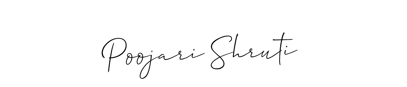 How to Draw Poojari Shruti signature style? Allison_Script is a latest design signature styles for name Poojari Shruti. Poojari Shruti signature style 2 images and pictures png