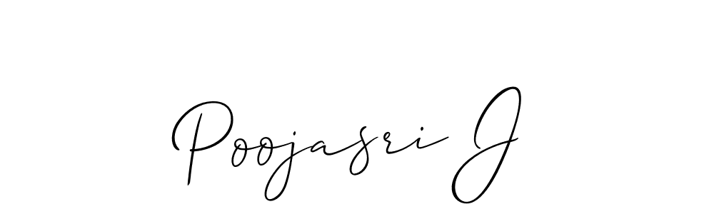 You should practise on your own different ways (Allison_Script) to write your name (Poojasri J) in signature. don't let someone else do it for you. Poojasri J signature style 2 images and pictures png