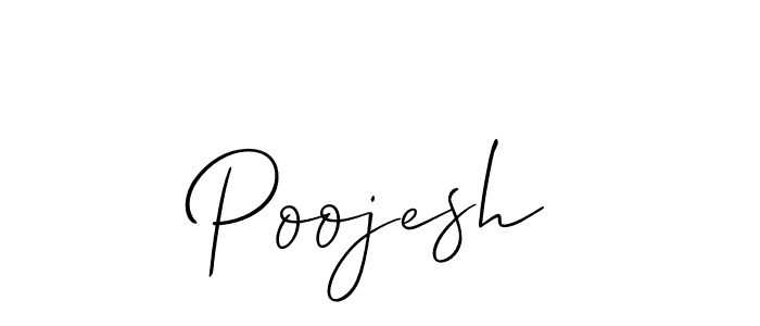 Also we have Poojesh name is the best signature style. Create professional handwritten signature collection using Allison_Script autograph style. Poojesh signature style 2 images and pictures png