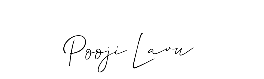 Use a signature maker to create a handwritten signature online. With this signature software, you can design (Allison_Script) your own signature for name Pooji Lavu. Pooji Lavu signature style 2 images and pictures png