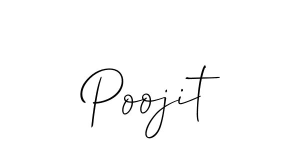 The best way (Allison_Script) to make a short signature is to pick only two or three words in your name. The name Poojit include a total of six letters. For converting this name. Poojit signature style 2 images and pictures png