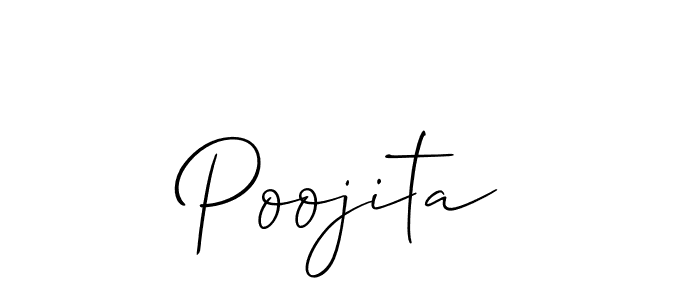 Make a short Poojita signature style. Manage your documents anywhere anytime using Allison_Script. Create and add eSignatures, submit forms, share and send files easily. Poojita signature style 2 images and pictures png