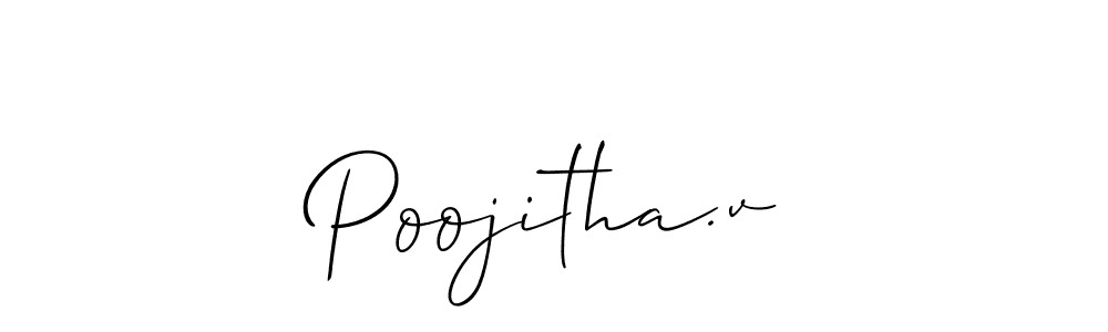 Also we have Poojitha.v name is the best signature style. Create professional handwritten signature collection using Allison_Script autograph style. Poojitha.v signature style 2 images and pictures png