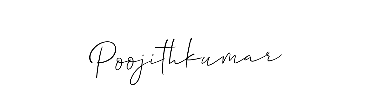 Poojithkumar stylish signature style. Best Handwritten Sign (Allison_Script) for my name. Handwritten Signature Collection Ideas for my name Poojithkumar. Poojithkumar signature style 2 images and pictures png