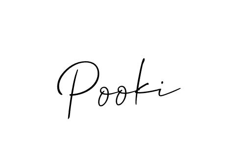 Use a signature maker to create a handwritten signature online. With this signature software, you can design (Allison_Script) your own signature for name Pooki. Pooki signature style 2 images and pictures png