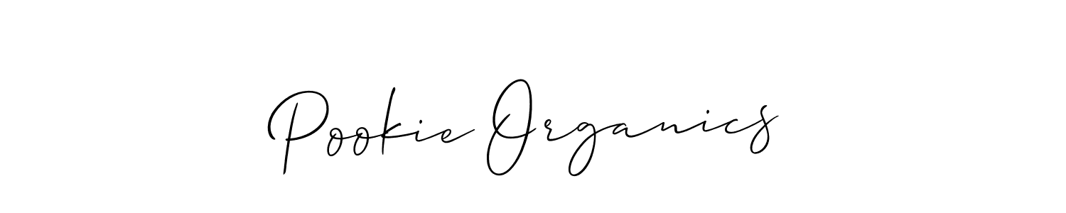 Make a beautiful signature design for name Pookie Organics. With this signature (Allison_Script) style, you can create a handwritten signature for free. Pookie Organics signature style 2 images and pictures png