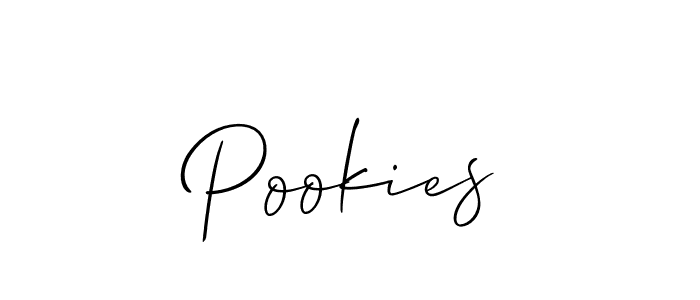 Similarly Allison_Script is the best handwritten signature design. Signature creator online .You can use it as an online autograph creator for name Pookies. Pookies signature style 2 images and pictures png