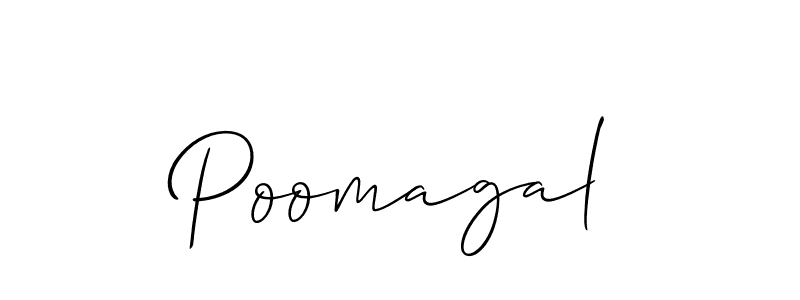 The best way (Allison_Script) to make a short signature is to pick only two or three words in your name. The name Poomagal include a total of six letters. For converting this name. Poomagal signature style 2 images and pictures png