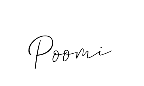 Poomi stylish signature style. Best Handwritten Sign (Allison_Script) for my name. Handwritten Signature Collection Ideas for my name Poomi. Poomi signature style 2 images and pictures png