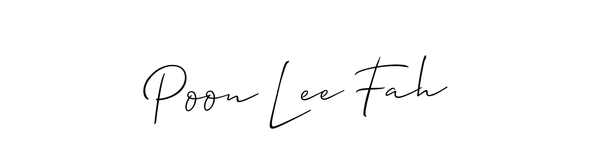 How to Draw Poon Lee Fah signature style? Allison_Script is a latest design signature styles for name Poon Lee Fah. Poon Lee Fah signature style 2 images and pictures png