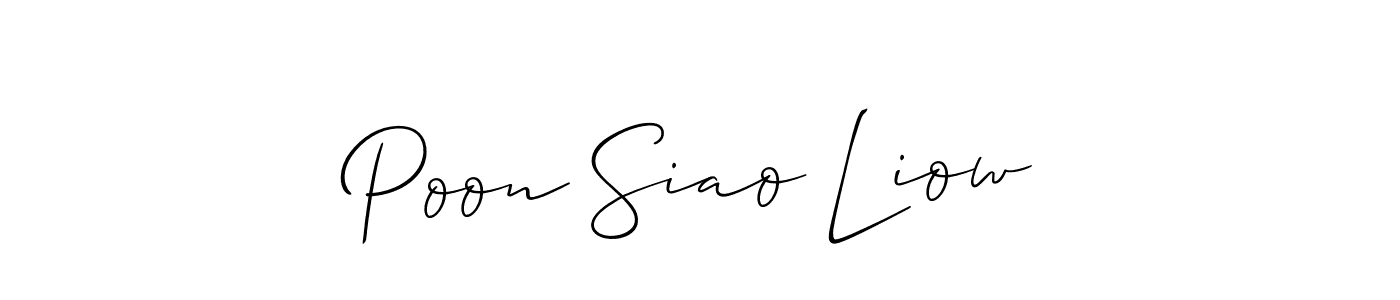 How to Draw Poon Siao Liow signature style? Allison_Script is a latest design signature styles for name Poon Siao Liow. Poon Siao Liow signature style 2 images and pictures png