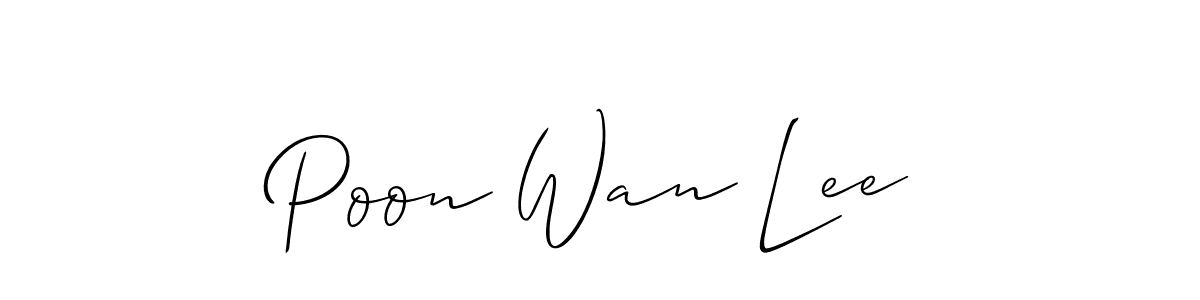 The best way (Allison_Script) to make a short signature is to pick only two or three words in your name. The name Poon Wan Lee include a total of six letters. For converting this name. Poon Wan Lee signature style 2 images and pictures png