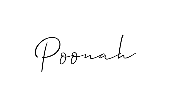 Create a beautiful signature design for name Poonah. With this signature (Allison_Script) fonts, you can make a handwritten signature for free. Poonah signature style 2 images and pictures png