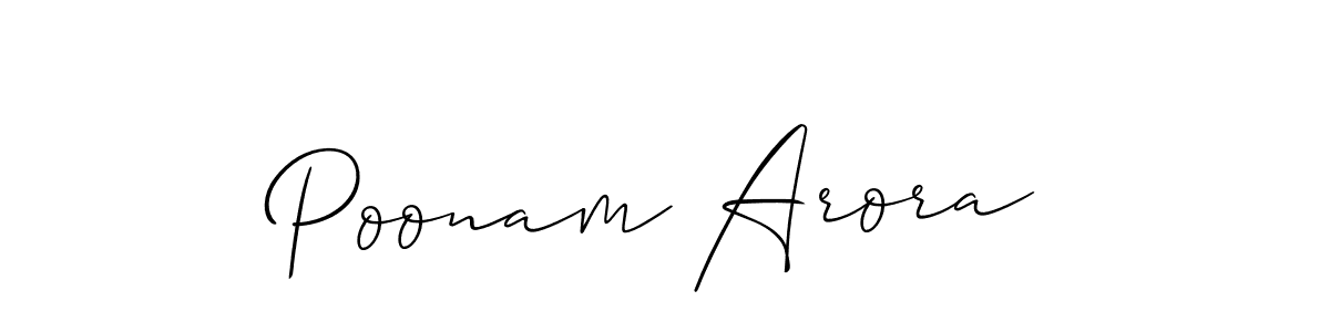 How to make Poonam Arora signature? Allison_Script is a professional autograph style. Create handwritten signature for Poonam Arora name. Poonam Arora signature style 2 images and pictures png