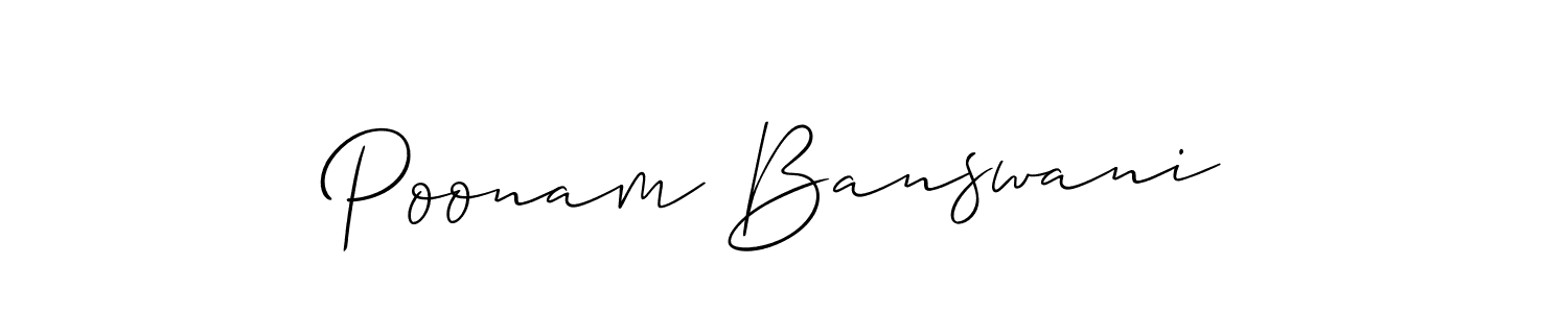 Use a signature maker to create a handwritten signature online. With this signature software, you can design (Allison_Script) your own signature for name Poonam Banswani. Poonam Banswani signature style 2 images and pictures png