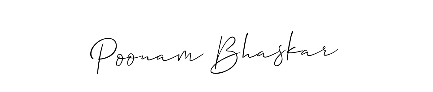 How to make Poonam Bhaskar signature? Allison_Script is a professional autograph style. Create handwritten signature for Poonam Bhaskar name. Poonam Bhaskar signature style 2 images and pictures png