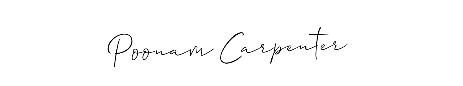 Allison_Script is a professional signature style that is perfect for those who want to add a touch of class to their signature. It is also a great choice for those who want to make their signature more unique. Get Poonam Carpenter name to fancy signature for free. Poonam Carpenter signature style 2 images and pictures png