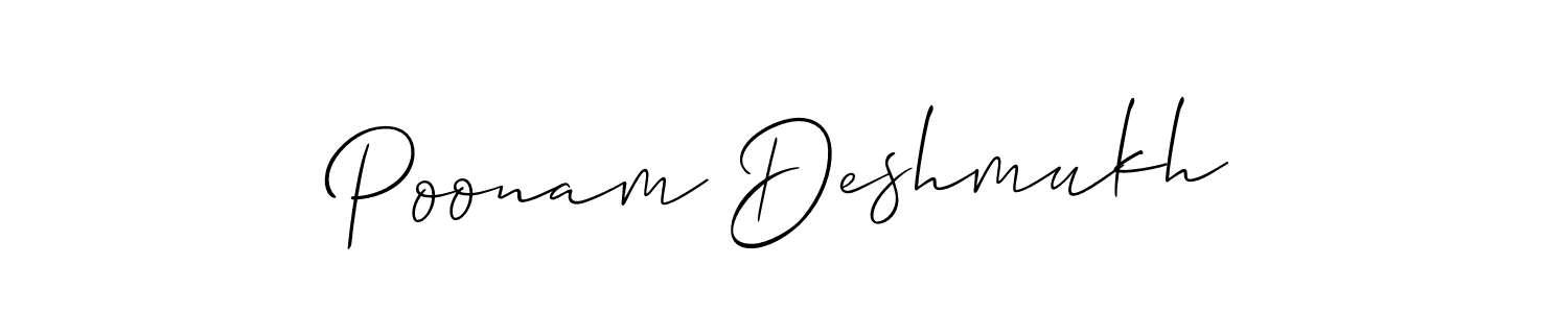 It looks lik you need a new signature style for name Poonam Deshmukh. Design unique handwritten (Allison_Script) signature with our free signature maker in just a few clicks. Poonam Deshmukh signature style 2 images and pictures png