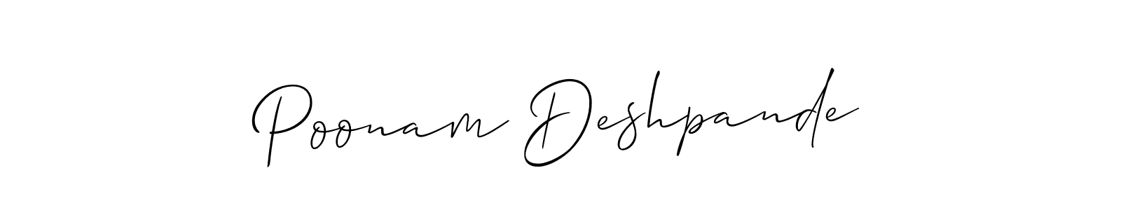You should practise on your own different ways (Allison_Script) to write your name (Poonam Deshpande) in signature. don't let someone else do it for you. Poonam Deshpande signature style 2 images and pictures png