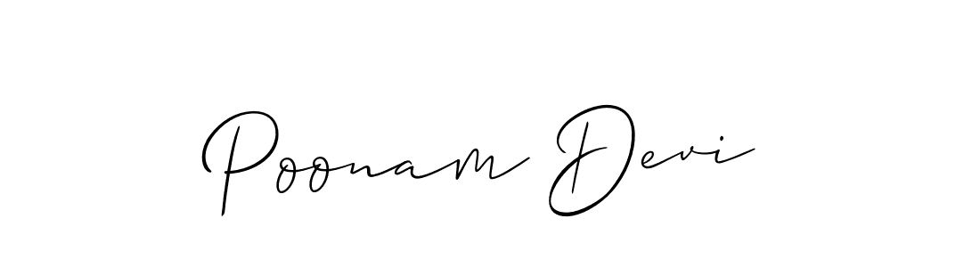 It looks lik you need a new signature style for name Poonam Devi. Design unique handwritten (Allison_Script) signature with our free signature maker in just a few clicks. Poonam Devi signature style 2 images and pictures png