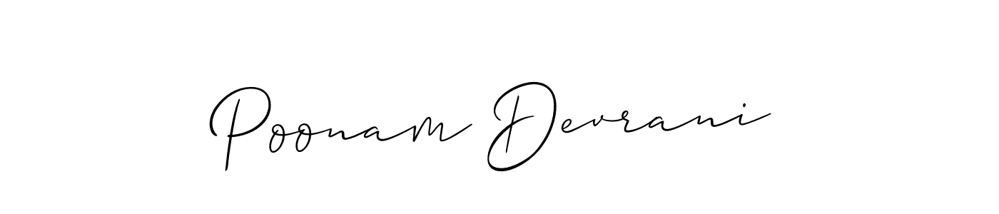 Allison_Script is a professional signature style that is perfect for those who want to add a touch of class to their signature. It is also a great choice for those who want to make their signature more unique. Get Poonam Devrani name to fancy signature for free. Poonam Devrani signature style 2 images and pictures png