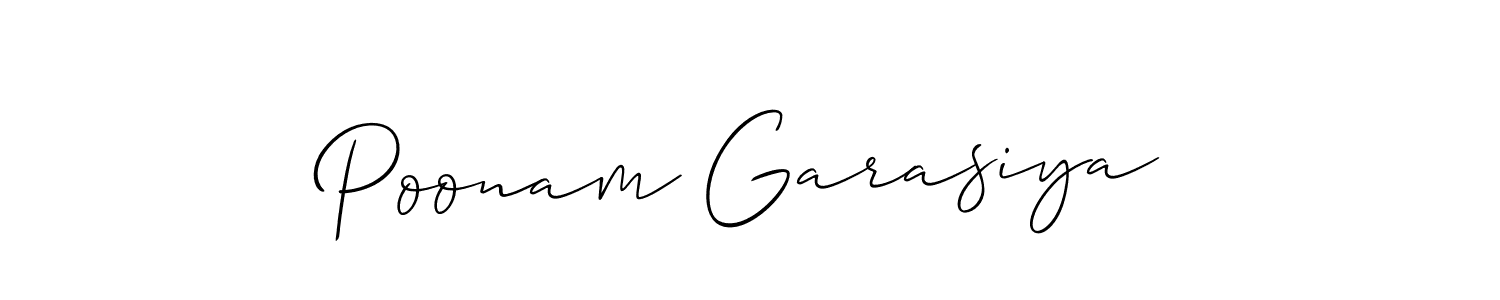 Create a beautiful signature design for name Poonam Garasiya. With this signature (Allison_Script) fonts, you can make a handwritten signature for free. Poonam Garasiya signature style 2 images and pictures png