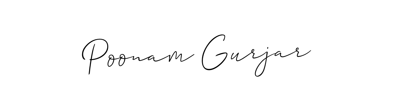 Make a beautiful signature design for name Poonam Gurjar. With this signature (Allison_Script) style, you can create a handwritten signature for free. Poonam Gurjar signature style 2 images and pictures png