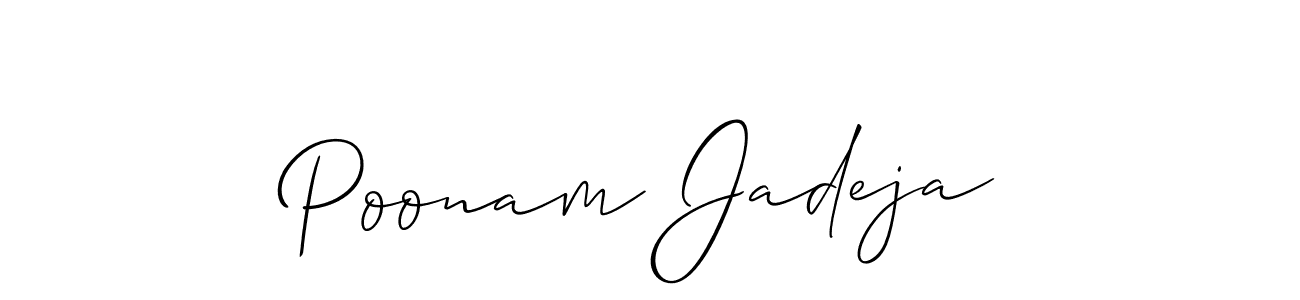 This is the best signature style for the Poonam Jadeja name. Also you like these signature font (Allison_Script). Mix name signature. Poonam Jadeja signature style 2 images and pictures png