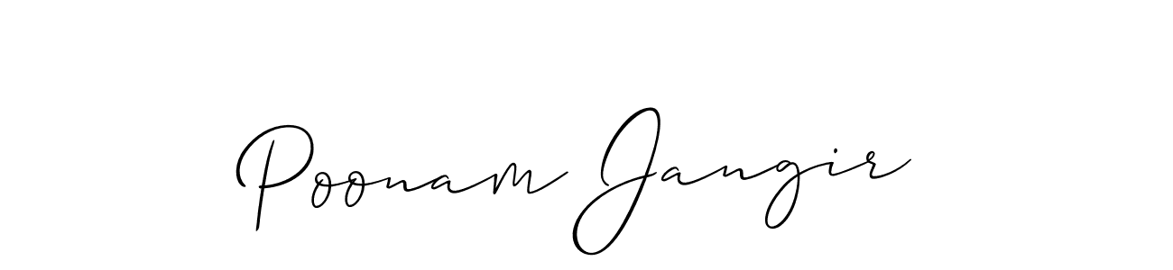 How to make Poonam Jangir signature? Allison_Script is a professional autograph style. Create handwritten signature for Poonam Jangir name. Poonam Jangir signature style 2 images and pictures png