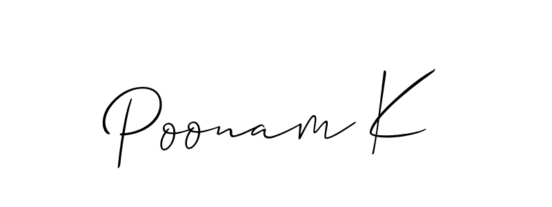 Also You can easily find your signature by using the search form. We will create Poonam K name handwritten signature images for you free of cost using Allison_Script sign style. Poonam K signature style 2 images and pictures png