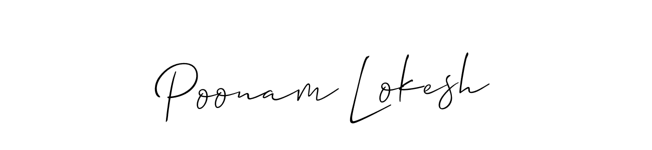 Allison_Script is a professional signature style that is perfect for those who want to add a touch of class to their signature. It is also a great choice for those who want to make their signature more unique. Get Poonam Lokesh name to fancy signature for free. Poonam Lokesh signature style 2 images and pictures png