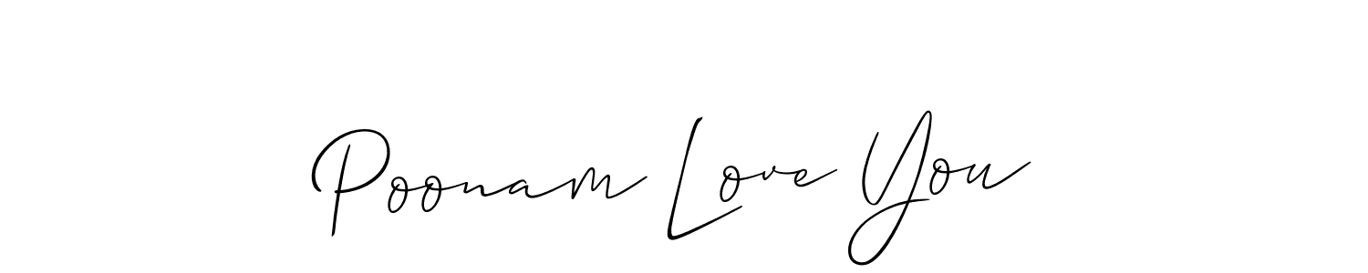 Poonam Love You stylish signature style. Best Handwritten Sign (Allison_Script) for my name. Handwritten Signature Collection Ideas for my name Poonam Love You. Poonam Love You signature style 2 images and pictures png