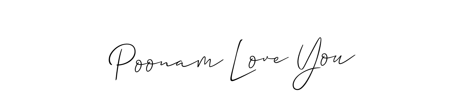 Poonam Love You stylish signature style. Best Handwritten Sign (Allison_Script) for my name. Handwritten Signature Collection Ideas for my name Poonam Love You. Poonam Love You signature style 2 images and pictures png