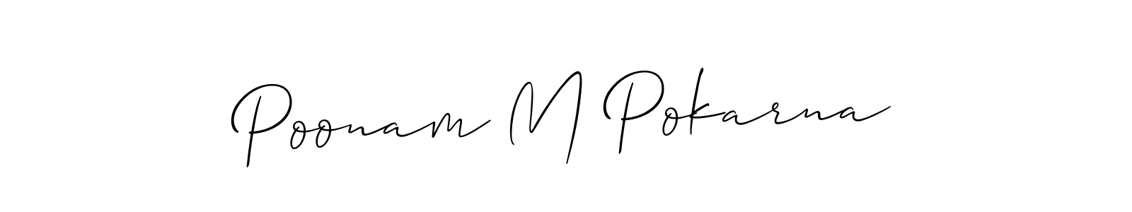 How to Draw Poonam M Pokarna signature style? Allison_Script is a latest design signature styles for name Poonam M Pokarna. Poonam M Pokarna signature style 2 images and pictures png