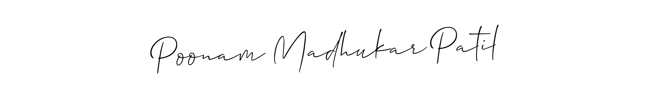 Use a signature maker to create a handwritten signature online. With this signature software, you can design (Allison_Script) your own signature for name Poonam Madhukar Patil. Poonam Madhukar Patil signature style 2 images and pictures png