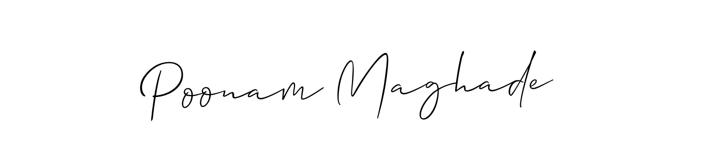 Make a beautiful signature design for name Poonam Maghade. With this signature (Allison_Script) style, you can create a handwritten signature for free. Poonam Maghade signature style 2 images and pictures png