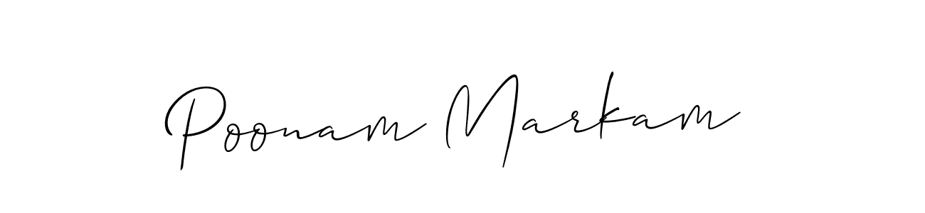 Design your own signature with our free online signature maker. With this signature software, you can create a handwritten (Allison_Script) signature for name Poonam Markam. Poonam Markam signature style 2 images and pictures png