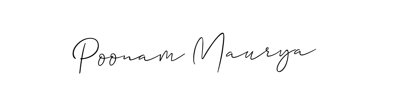 Create a beautiful signature design for name Poonam Maurya. With this signature (Allison_Script) fonts, you can make a handwritten signature for free. Poonam Maurya signature style 2 images and pictures png